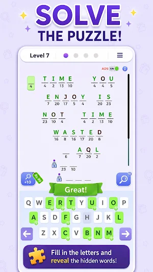 Cryptogram: Brain Puzzle Screenshot 3