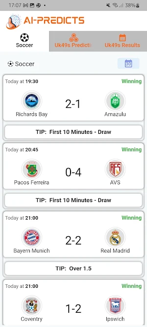 AIPredicts - Football Tips Screenshot 1