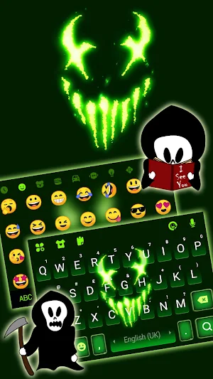 Neon Green Monster Keyboard Background Screenshot 2