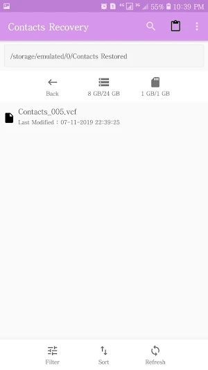 Restore Deleted Contacts Screenshot 2