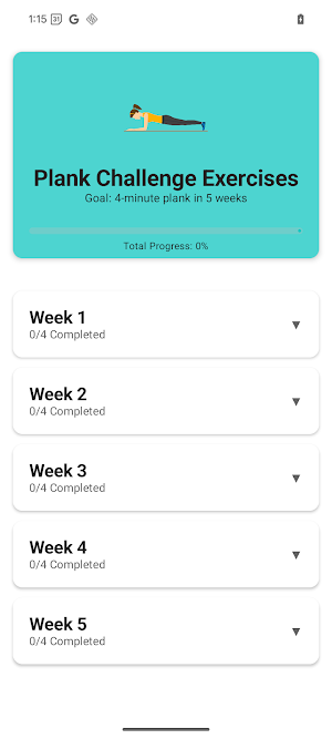 Plank Challenge Exercises Screenshot 1