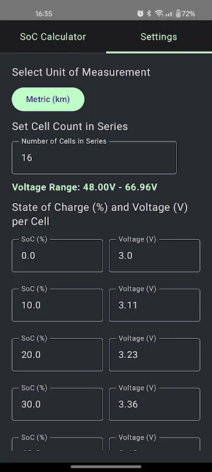 Battery State Of Charge App Screenshot 1