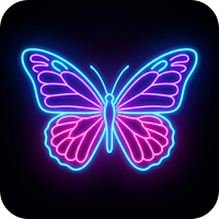 Neon Butterfly Glow Wallpaper
