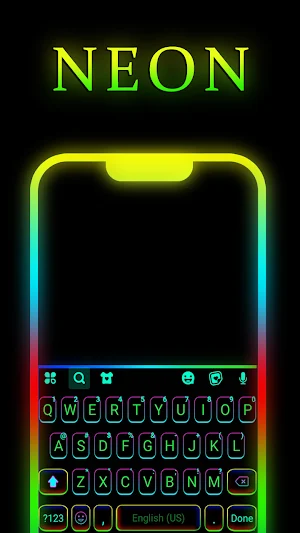 Edge Neon Lighting Keyboard Background Screenshot 1