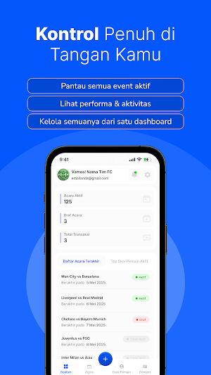 Kick&Pay - Aplikasi Iuran Bola Screenshot 1