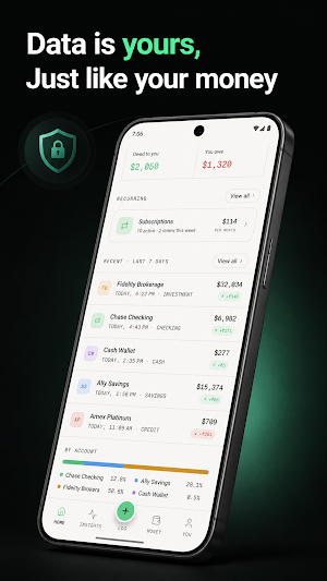 Financo: accounts tracker app Screenshot 1