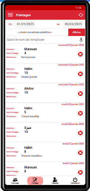 Gestion des employés Screenshot 2