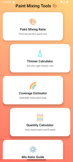 Paint Mixing Ratio Calculator Screenshot 0