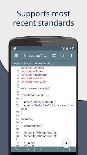 Cxxdroid - C++ compiler IDE for mobile development Screenshot 1
