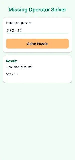 Missing Operator Calculator Screenshot 1