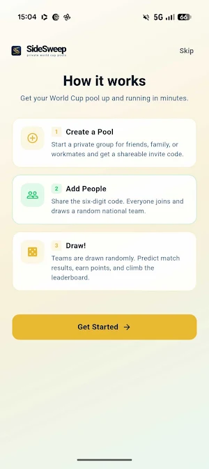 Worldcup Sweepstakes SideSweep Screenshot 3