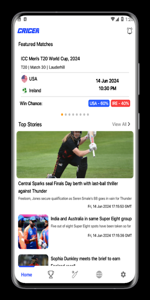 CricScore Live Cricket TV 2024 Screenshot 1