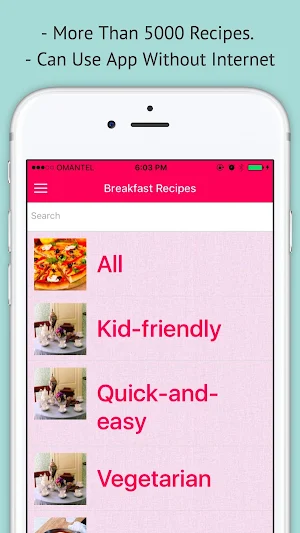 Breakfast Recipes - Offline Easy Breakfast Recipes Screenshot 0