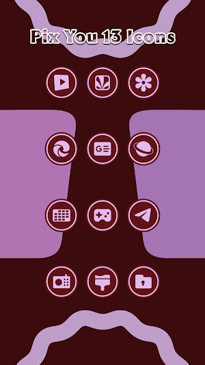 Pix You 13 Dark Scarlet Icons Screenshot 2