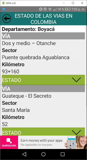 Estado de las vías Screenshot 2
