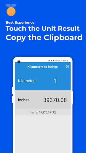 Kilometers to Inches Converter Screenshot 2
