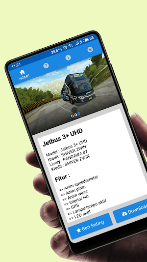 Mod BUSSID Bus Jetbus 3+ UHD Livery Pandawa 87 Screenshot 1