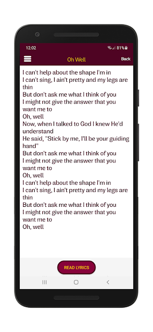 Deep Purple Lyrics & Wallpaper Screenshot 3
