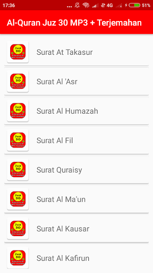 Al-Quran Juz 30 MP3 Offline + Terjemah Screenshot 3