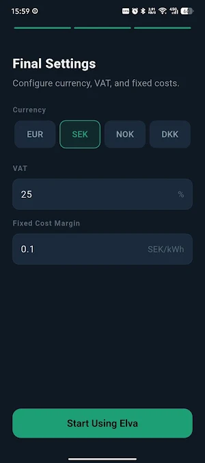 NordWatt - El spot Prices Screenshot 3