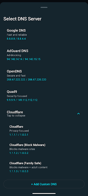 AeroDNS: Quick DNS Changer Screenshot 3