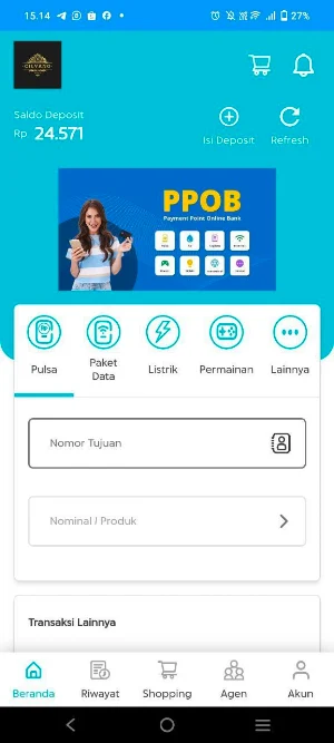 Agen Pulsa Murah: Cilvano Shop Screenshot 0