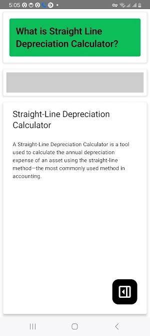 Straight Line Depreciation Screenshot 1