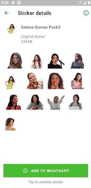Selena Gomez Stickers Screenshot 1