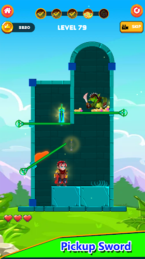 Rescue Warrior Pin Puzzle Game Screenshot 3