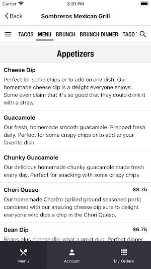 Sombreros Mexican Grill Screenshot 2