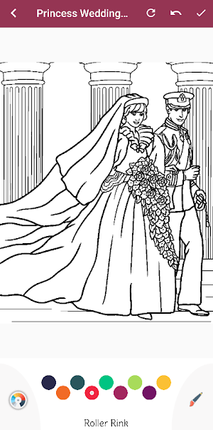Princess Wedding Coloring Book Screenshot 2