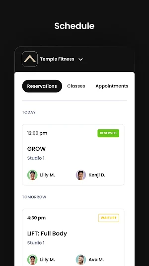 Temple Fitness Screenshot 2