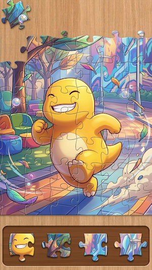 Yellow Dino Jigsaw & Color Fan Screenshot 3
