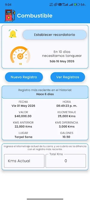 Historial Carro Mantenimientos Screenshot 1