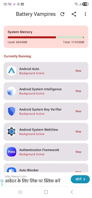 Battery Saver: RAM Monitor Screenshot 1