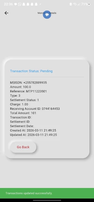 Malipo Mtandao Screenshot 2
