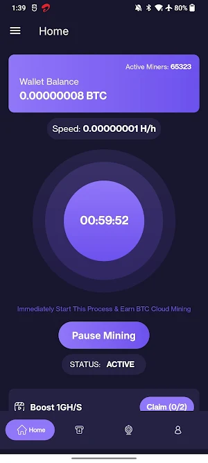 Bitcoin Miner BTC Cloud Mining Screenshot 0