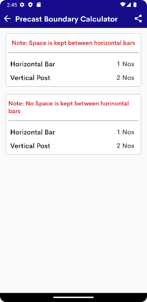 Precast Boundary Calculator Screenshot 3