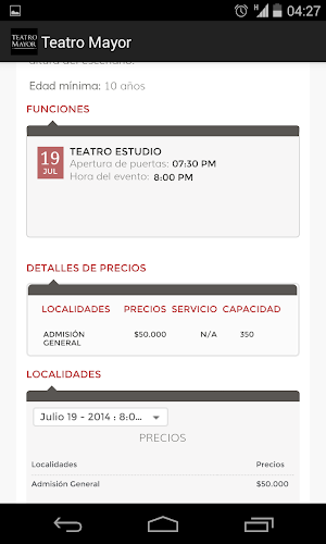 Teatro Mayor Screenshot 2