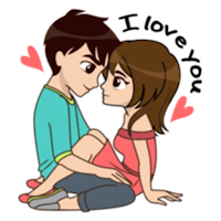 Cute Couple Love Stickers Pro