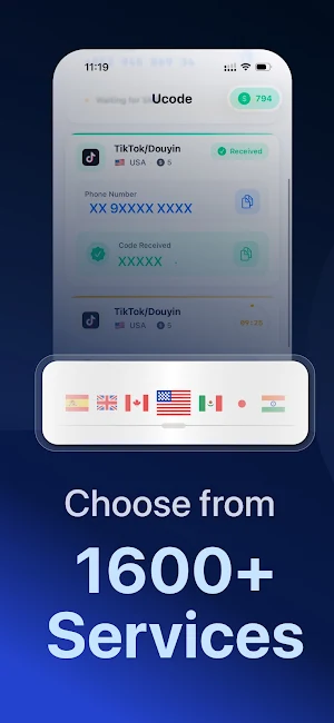 UCODE: Virtual Number for SMS Screenshot 1