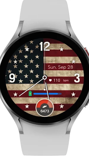 Analog US Flag Watch Face Screenshot 2