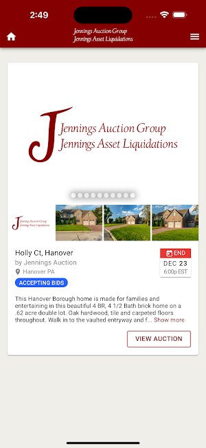 Jennings Auction Screenshot 0