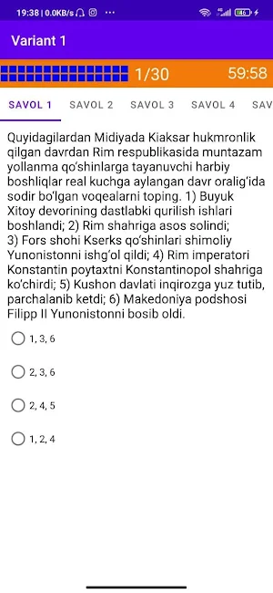 Imtihon Testlari - OTMga kirish test savollari Screenshot 2