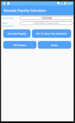 Rwanda Payslip Calculator Screenshot 0