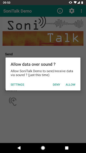 SoniTalk - Exchange Data Over (Ultra)Sound Screenshot 1