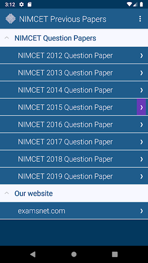 NIMCET Exam Previous Papers Screenshot 0