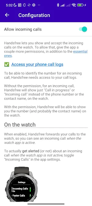 Handsfree for Garmin Screenshot 2