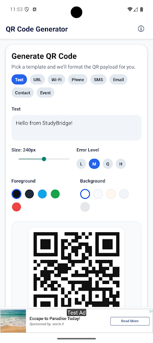 QR Code Generator Screenshot 0