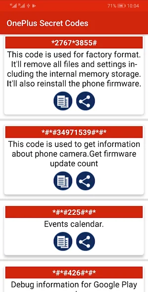 Secret Codes for OnePlus Mobiles Screenshot 2
